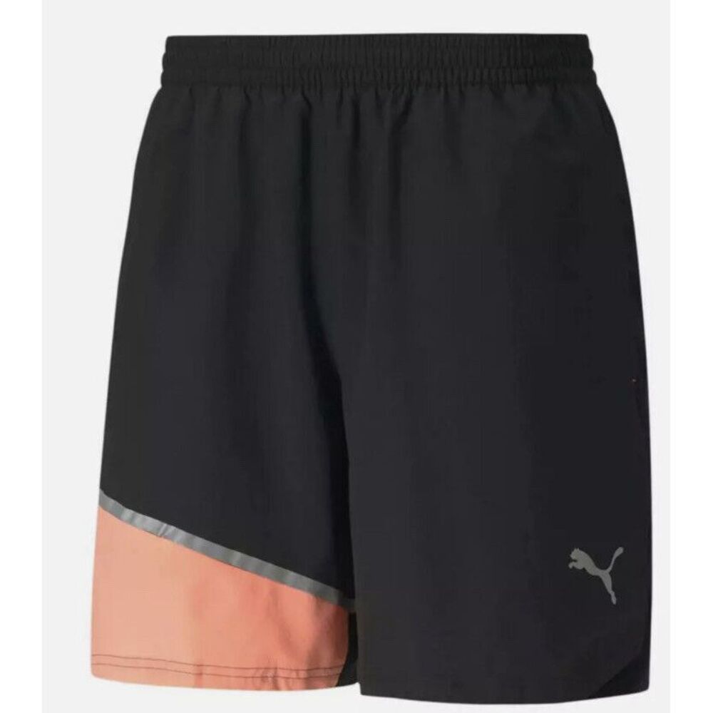 NEW $45 Puma Dry Cell Mens 7" Woven Running‎ Shorts Black Peach Activewear XL